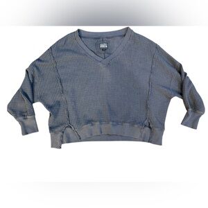 American Eagle Seriously lived in Big Hug Navy Waffle Knit Sweater over size Sm